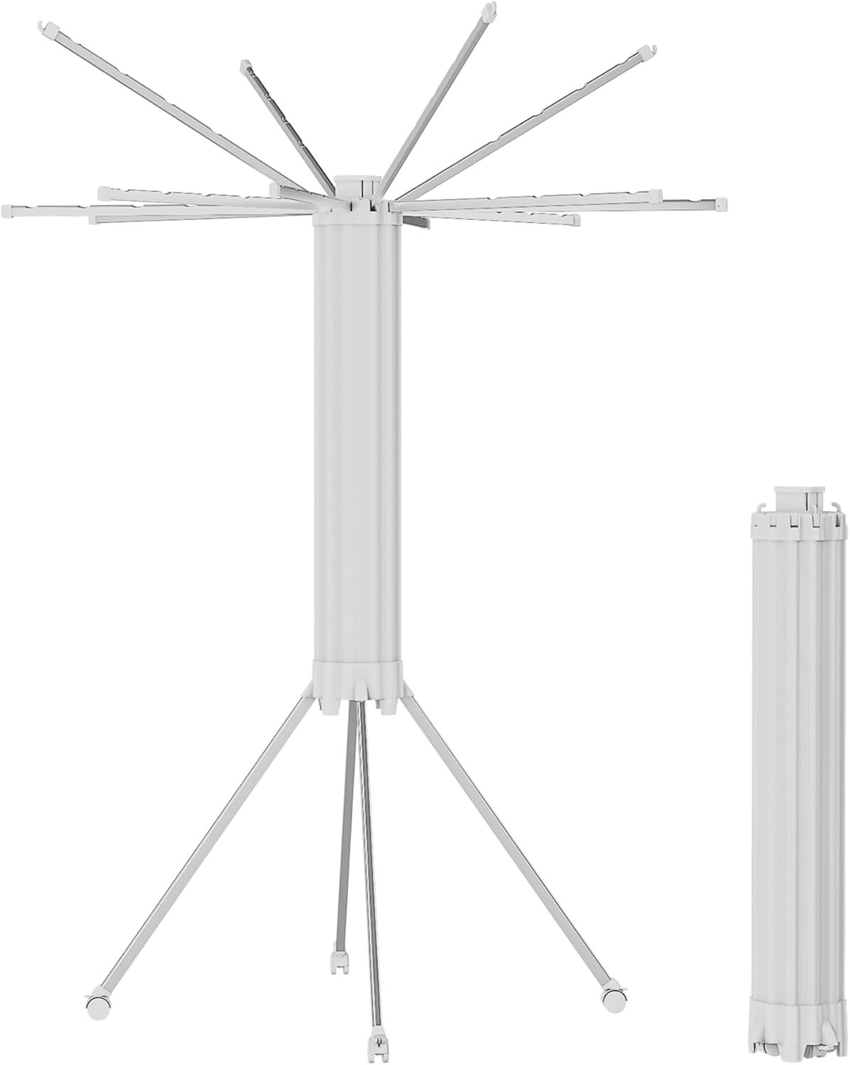 JOOM Tripod Clothes Drying Rack, Garment Rack Portable and Foldable Space Saving Laundry Drying Rack - Drying Rack Clothing Floor Folding Balcony Bedroom Household Wooden