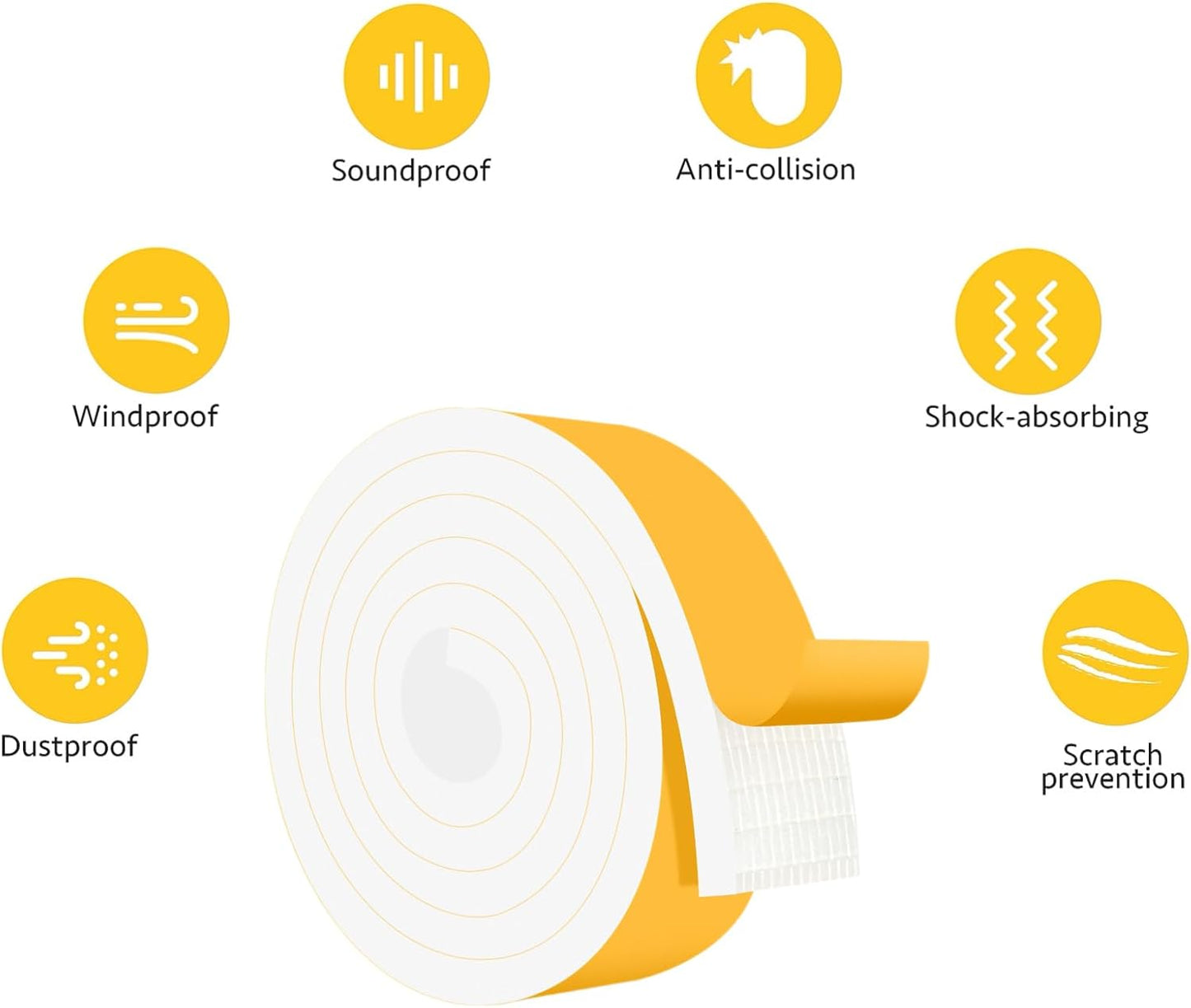 Upgraded Strong Adhesive Foam Weather Stripping Door Seal Insulation Tape for Insulating Door,Window, Air Conditioner Noise-Reduction Self Adhesive Sealing Weatherstrip (1 in x 1/2 in x 10 Ft) - Colors B