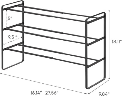 YAMAZAKI Home Frame Adjustable Shoe Rack - Spacesaving Storage Solution, 7" - Steel - Holds Up to 4 Pairs of Shoes Per Shelf