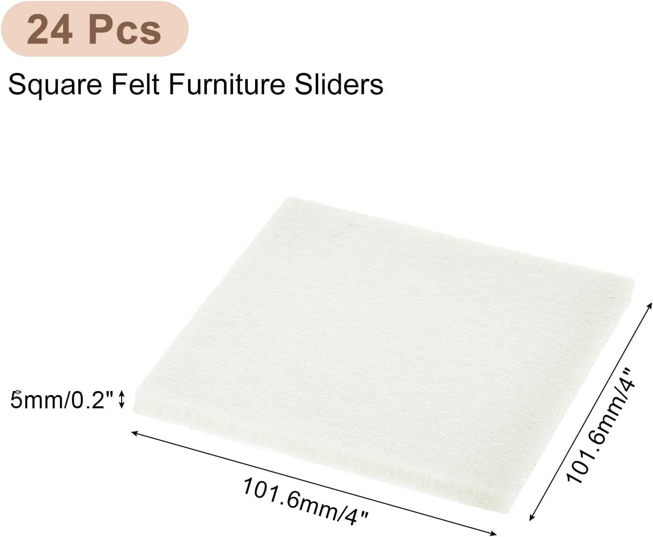 uxcell Furniture Pads, 24Pcs 1.5" - Square Self Adhesive Felt Furniture Pads, Floor Protectors for Furniture Feet Chairs Legs Hardwood Floors (Black)