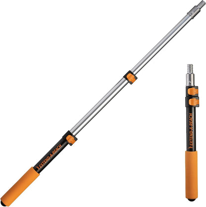 5-24 ft Long Telescoping Extension Pole // Multi-Purpose Extendable Pole with Universal Twist-on Metal Tip // Lightweight and Sturdy // Best Telescopic Pole for Painting, Dusting and Window Cleaning
