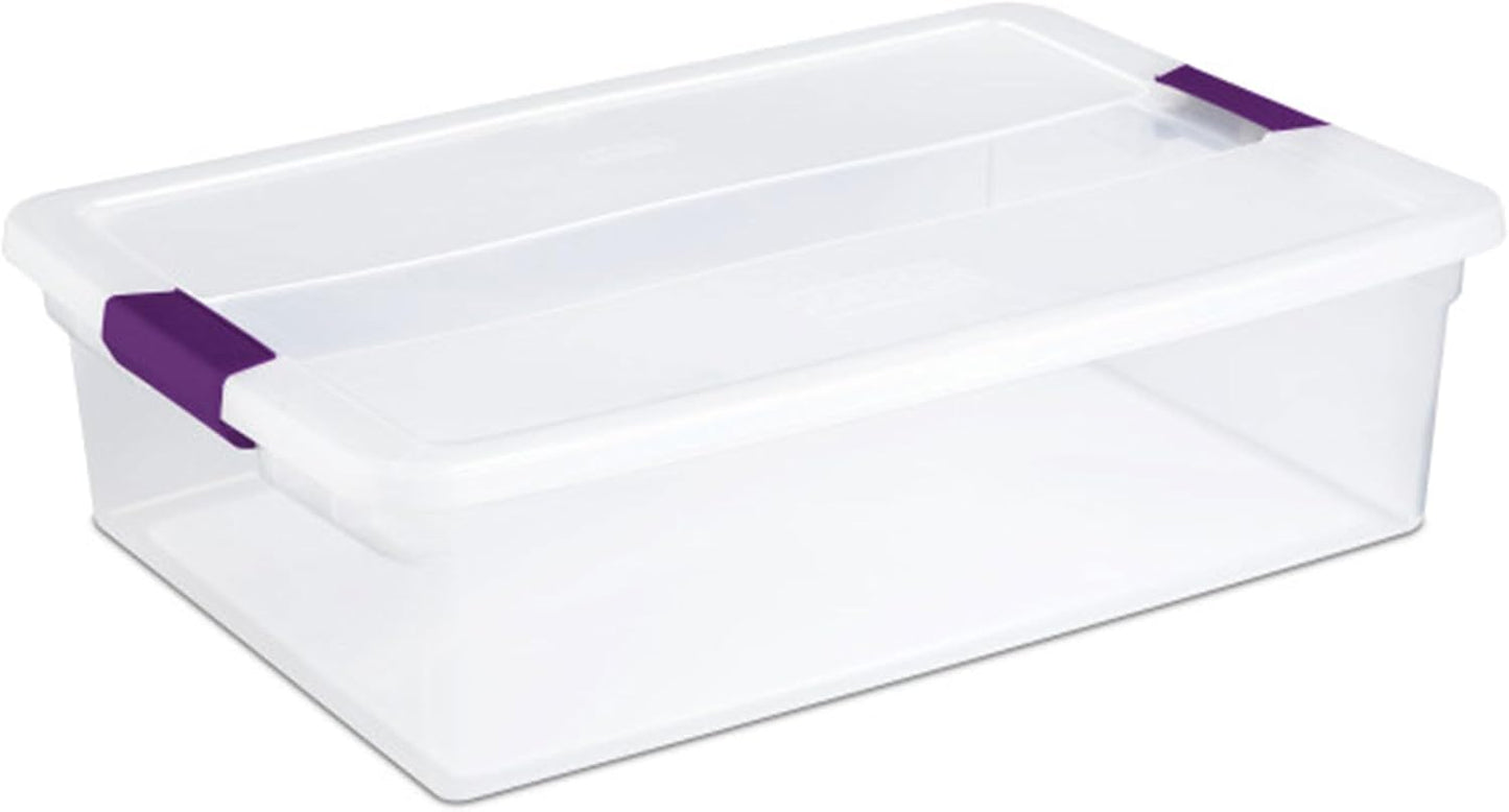 Sterilite 8-Pack 60 Quart ClearView Latch Box, Wheeled Underbed Organizer Bins with Latching Lids - Clear Plastic Organization Containers for Closet, Bedroom, Shelving Units and Everyday Home Storage