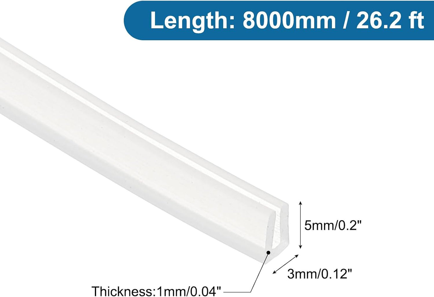 PATIKIL U Channel Edging Trim, 26Ft Sheet Metal Edge Guard Protector Rubber Edge Trim Air Sealed Seal Strip, 5/64" Slot, Fits 1/16"-5/64" Edge, 9/32" x5/128 x5/32