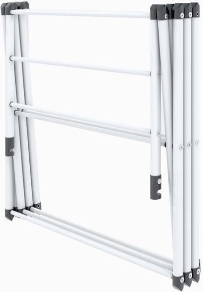 Honey-Can-Do Heavy-Duty Gullwing Clothes Drying Rack, 50 lb, White | Gullwing rack adds 46 ft of drying space with dedicated shoe bars. Sturdy metal, 50 lb capacity, folds flat.
