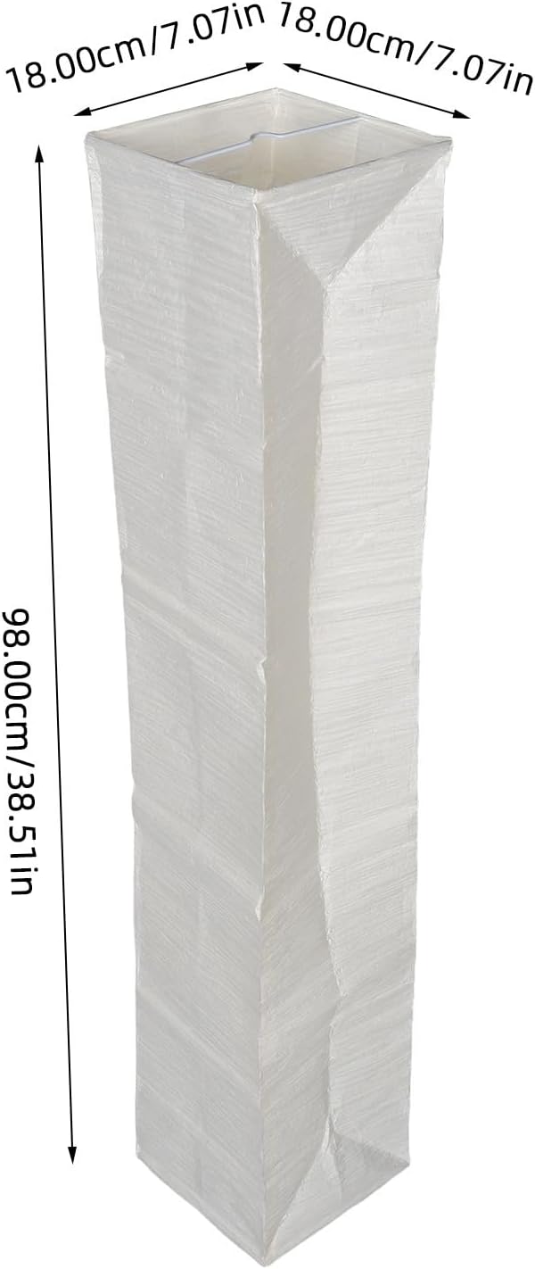 Veemoon Square Paper Floor Lamp Shade, Standing Rice Paper Lantern Shade Foldable Japanese Light Cover Modern Style Decorative Lampshade for Home Office Bedroom, Soft Lighting, 38. 5inch, Beige