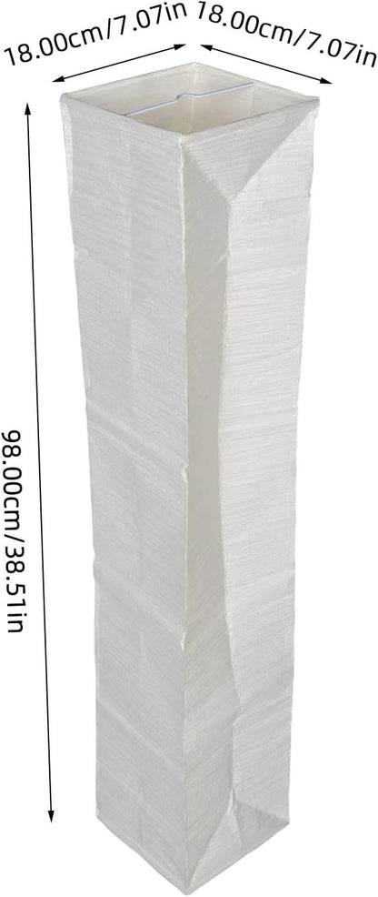Veemoon Square Paper Floor Lamp Shade, Standing Rice Paper Lantern Shade Foldable Japanese Light Cover Modern Style Decorative Lampshade for Home Office Bedroom, Soft Lighting, 38. 5inch, Beige