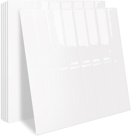 MORCART Peel and Stick Backsplash, 10 Sheets of 11.8"x11.8" - 3D Adhesive Waterproof Wall Tiles for Kitchen, Bathroom, Living Room, Subway Tiles, Gray-Apricot