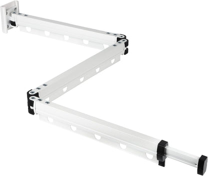 Clothes Drying Rack Wall Mounted with Suction Cup, Drying Racks for Laundry | 3-Fold Laundry Hanger Dryer Rack Space Saver, Retractable Laundry Rack for Mudroom, Wardrobe, Bathroom & Balcony