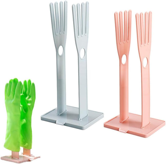 2 Pack Household Gloves Holder Rack Organizer Household Cleaning Glove Drying Rack for Rubber Kitchen Dishwashing Gloves Reusable Pet Grooming Brush with Long Sleeve Waterproof Glove