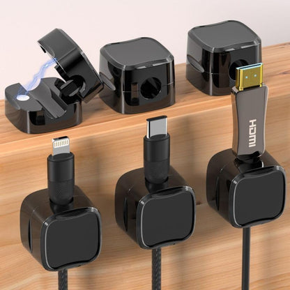 12PCS Magnetic Cable Clips, Multipurpose Cable Management for Car and Office Supplies Self Adhesive Cable, Magnetic Cable Holder, Black