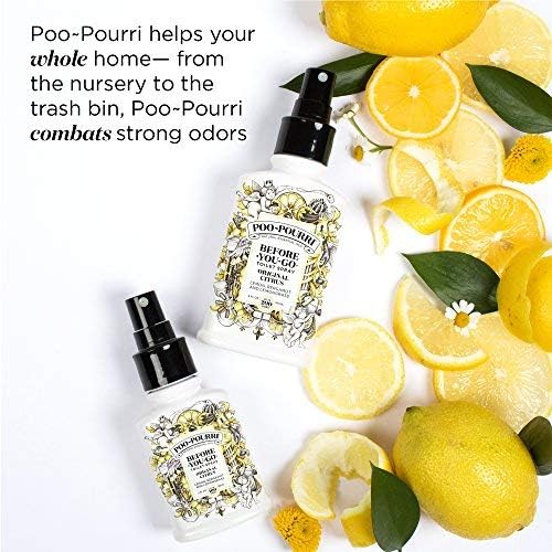 Poo-Pourri Before-You-Go Toilet Spray Refill, Original Citrus, 16 Fl Oz, Up to 800 Uses, Bathroom Odor Deodorizer with Essential Oils for Home or Work, Lemon, Bergamot and Lemongrass Scent
