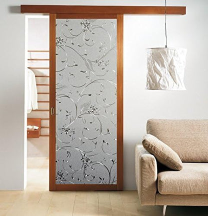 Niviy Window Privacy Film Static Cling Non-Adhesive Window Film Frosted Glass Bathroom Door Decoration Privacy Covering (17.7"x 78.7")