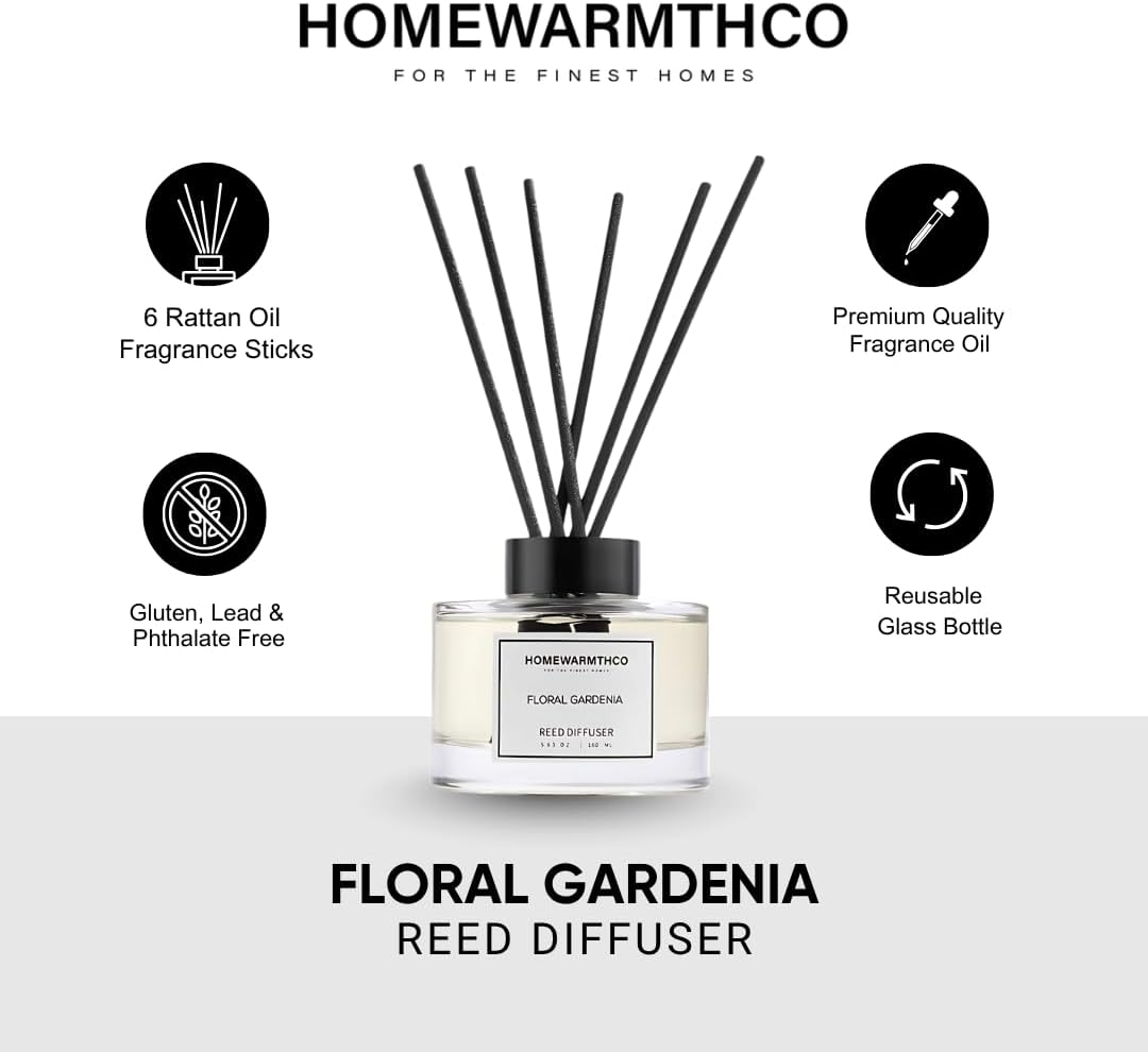 Clean Linen Reed Diffuser Set - Luxury Fragrance Reed Diffusers for Home. Office, Bathroom, Kitchen and Home Decor - Long-Lasting Scent with Non-Toxic Oils (5.63 oz, 160ml)