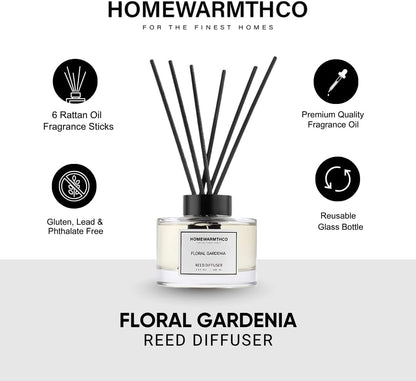 Clean Linen Reed Diffuser Set - Luxury Fragrance Reed Diffusers for Home. Office, Bathroom, Kitchen and Home Decor - Long-Lasting Scent with Non-Toxic Oils (5.63 oz, 160ml)