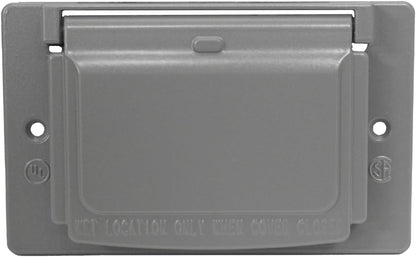 Sigma 14249 Weatherproof 1-Gang Horizontal GFCI Receptacle Cover, Gray