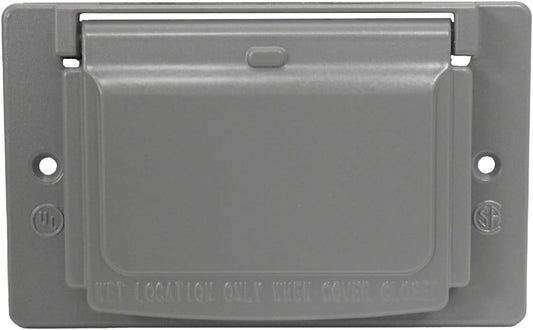 Sigma 14249 Weatherproof 1-Gang Horizontal GFCI Receptacle Cover, Gray