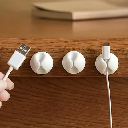 3/6/12pcs Cable Organizer Clips | Adhesive Desktop Cable Holders, Ideal for Home, Office, Wall, Bedside Table Use (6)