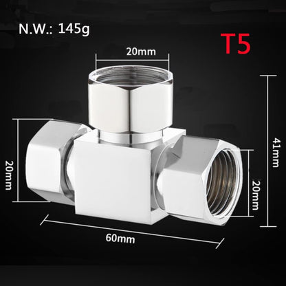 Water Diverter Fitting Adapter, Add-A-Tee G1/2" Hose Connector Adapter for Angle Valve adapter, Shower arms, Toliet Bidet Sprayer, Hose Pipe Fittings (3 Way T2)