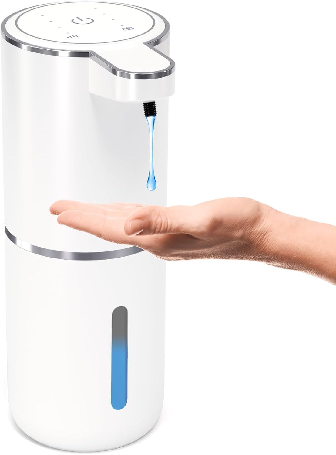 2 Pack Automatic Foaming Soap Dispenser,Touchless Foam Soap Dispenser,12.8oz Rechargeable Wall Mounted Smart for Bathroom and Kitchen Dish Soap,Easy for Toddlers(White)