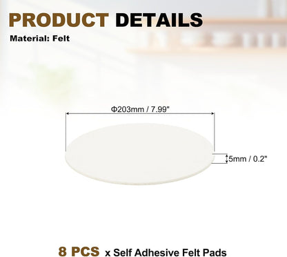 uxcell 32Pcs Non Slip Furniture Pads, 3" Round Self Adhesive Felt Bumpers Noise Reducing Furniture Feet Floor Protector for Chairs Tables Furniture Legs (White 0.2" Thick) - Colors A