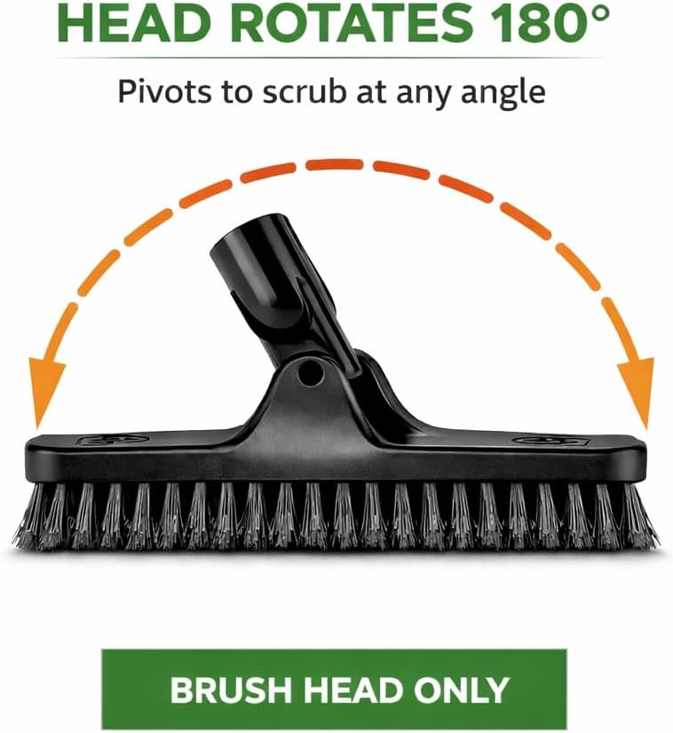 LIBMAN Swivel Grout Brush Replacement Heads - Heavy Duty Grout Scrub Brush - Shower Tile Scrubber with V-Shaped Stiff Bristles for Crevice Cleaning, Corners, Baseboards