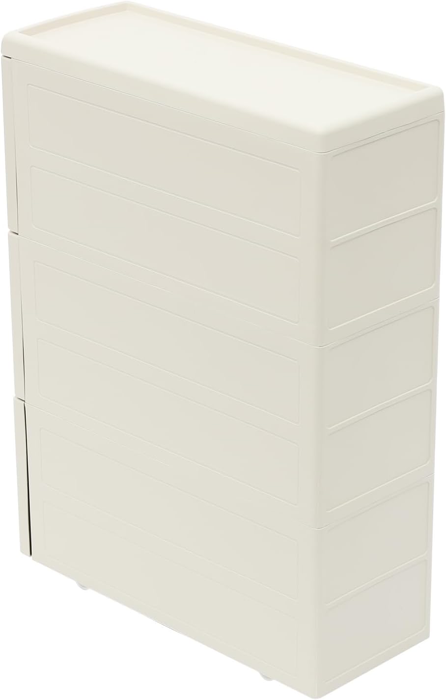 3 Tier Narrow Storage Cabinet with Wheels,Slim Rolling Cart with 3 Drawers,Bathroom Mobile Plastic Cabinets for Small Spaces
