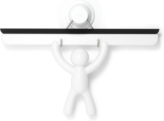 Umbra Buddy Bathroom Squeegee for Shower, Mirror, Window - Adhesive Storage Hook Included