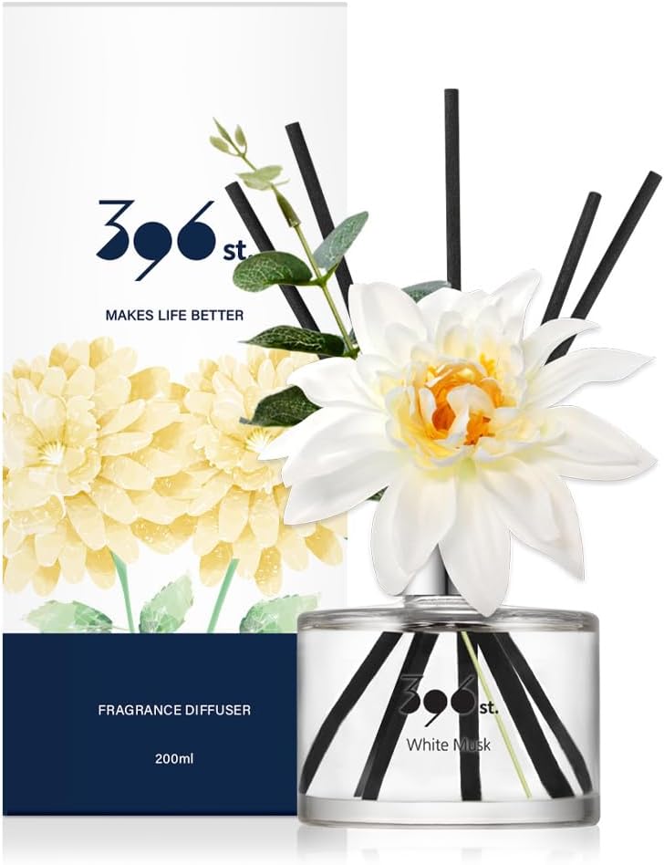 396 st. Rose Flower Reed Diffuser, Vanilla Lavender, 200ml(6.7oz) / Reed Diffuser Sets, Home Fragrance, Scented Oils, Home & Bathroom Décor