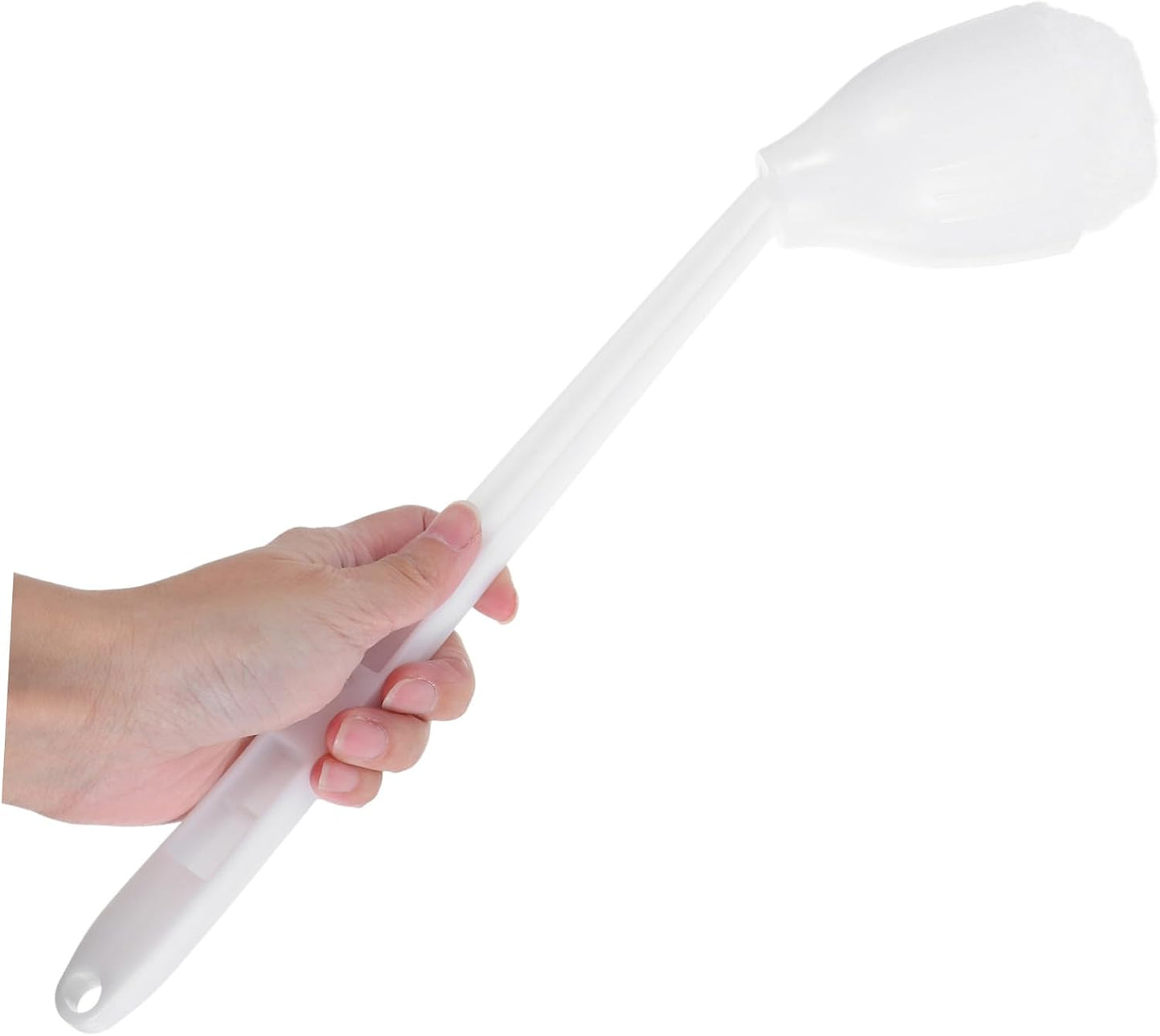 OUNONA Elastic Toilet Bowl Mop Brush Long Handle Soft Swab Under Rim Cleaning Bathroom Scrubber