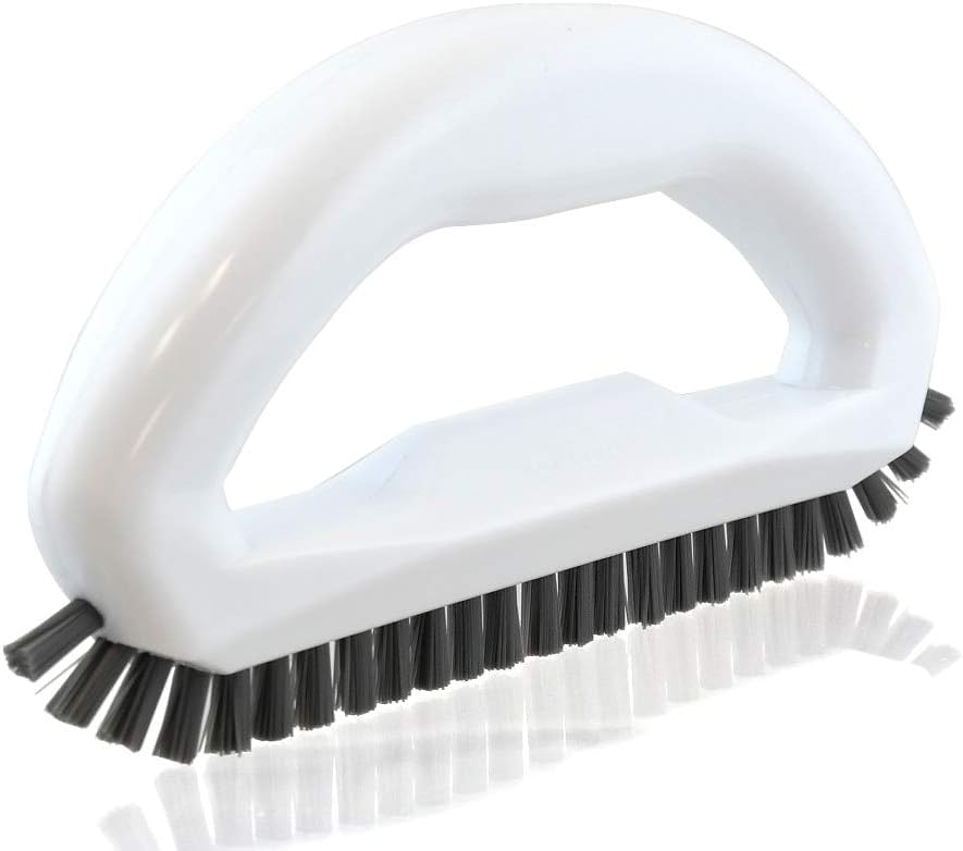 Small Cleaning Brush Set 3pcs—Crevice Brushes for Cleaning—Scrub Brushes Set with Silicone Tipped Scrub Brush—Stiff Handle Miniature Cleaning Brush for Kitchen Uensils, Tight Spaces, Tub, Shower