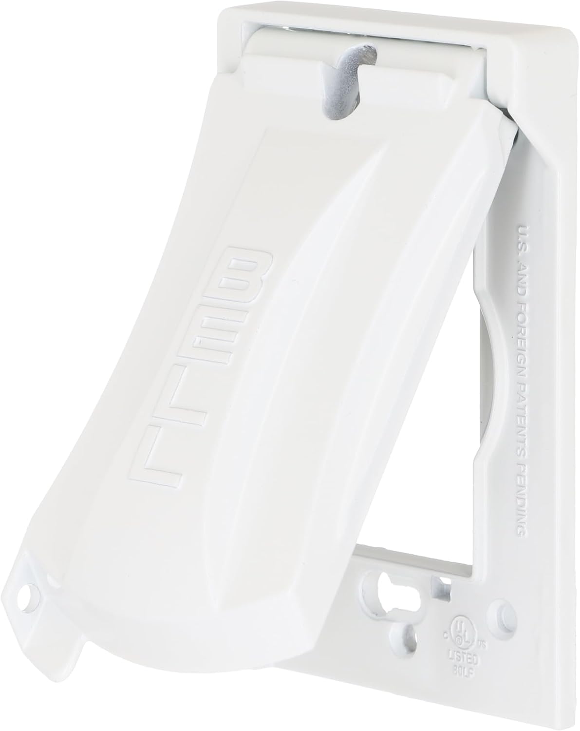 Hubbell-Bell MX1050W 1-Gang Weatherproof Universal Metal Flip Cover, Vertical/Horizontal 12-in-1, White
