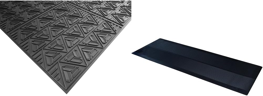 ClimaTex Indoor/Outdoor Scraper Door Mat, 3' x 4', Shoe and Boot Scraper, Cleans Mud, Dirt & Indoor/Outdoor Rubber Runner, Door Mat for Floor Protection, 27" X 6', Black (9A-110-27C-6)