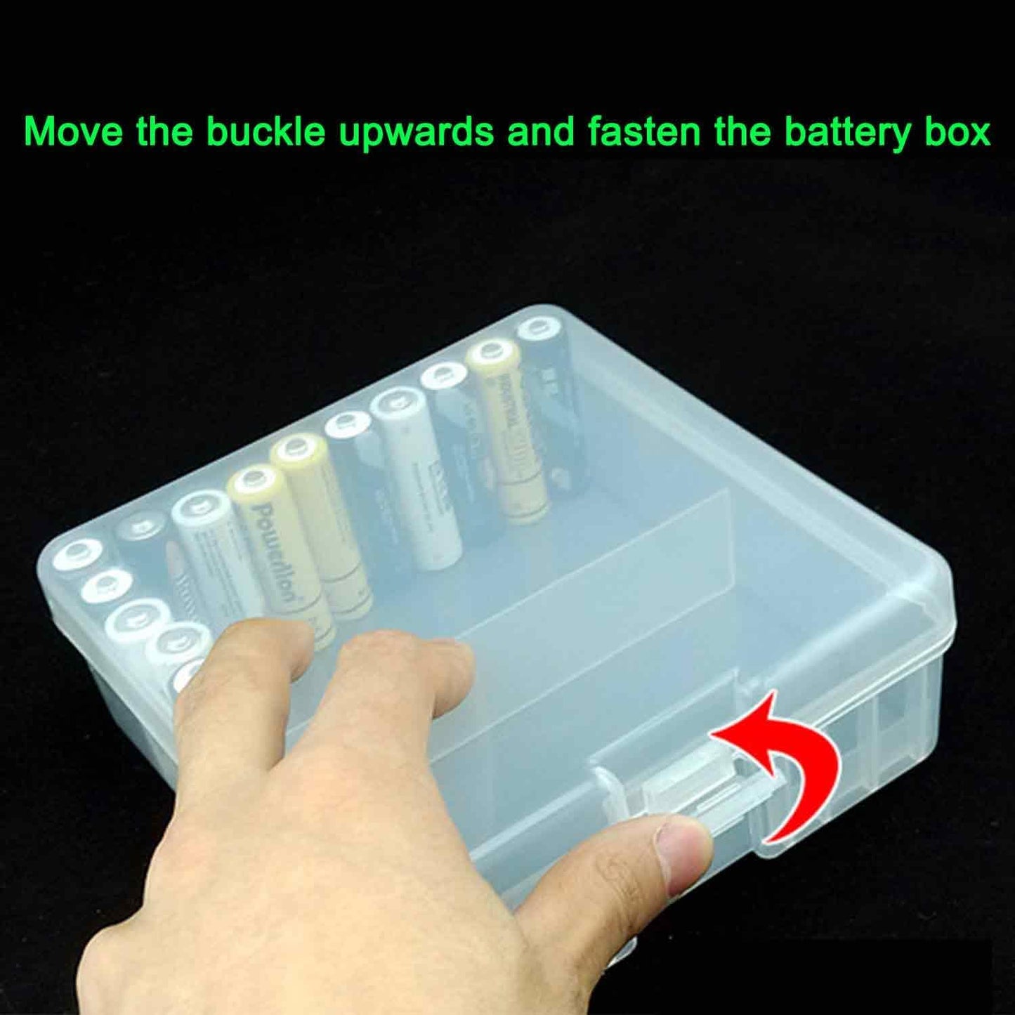Fielect AAA/AA/C/D Battery Storage Case Holder Organizer Box Transparent