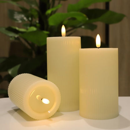 ANGELLOONG Flickering Flameless Candles, Realistic Battery Operated Candles with Remote and Timer, Set of 3 LED Candles for Room Fall Home Wedding Decor Centerpieces Table Party Valentines Decorations