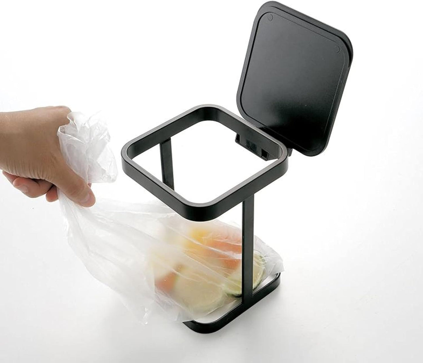 Metal Countertop Trash Can Garbage Bag Holder for Home Kitchen (Black) …