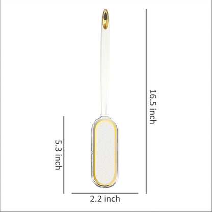 Curved Toilet Brush and Holder Set 2 Pack - Under Rim Toilet Bowl Scrubber with S-Shaped Brush Head & Back Scrubber, Compact Wall Mounted Toilet Cleaning Brush for Bathroom (White)