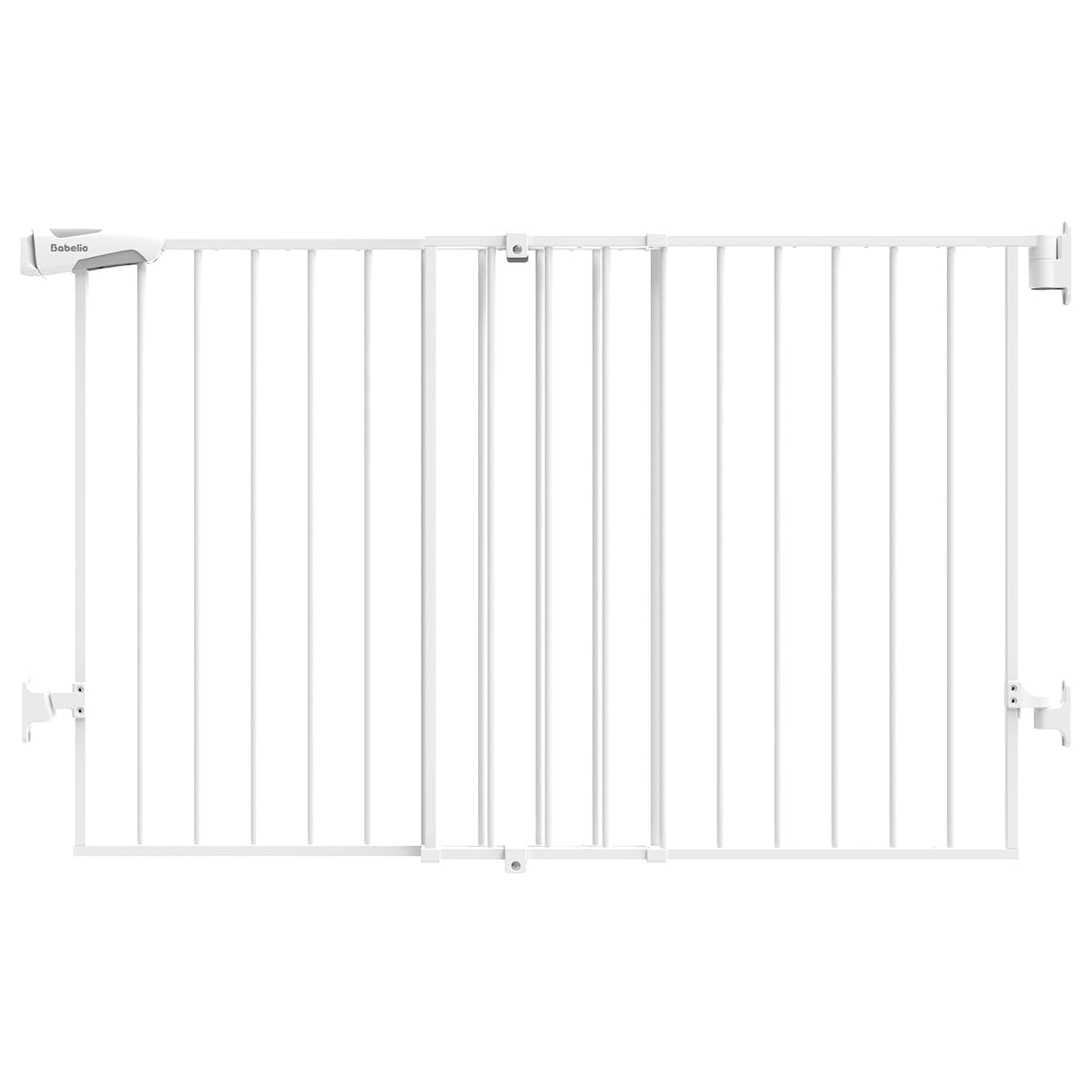 Babelio Baby Gate for Stairs, Kitchen & Doorways, No Bottom Bar| One-Handed Operation| Auto-Close| Hardware Mount (Drill Needed) Safety Dog/Pet Gate (Black - B17, 26-43" W, 28" H)