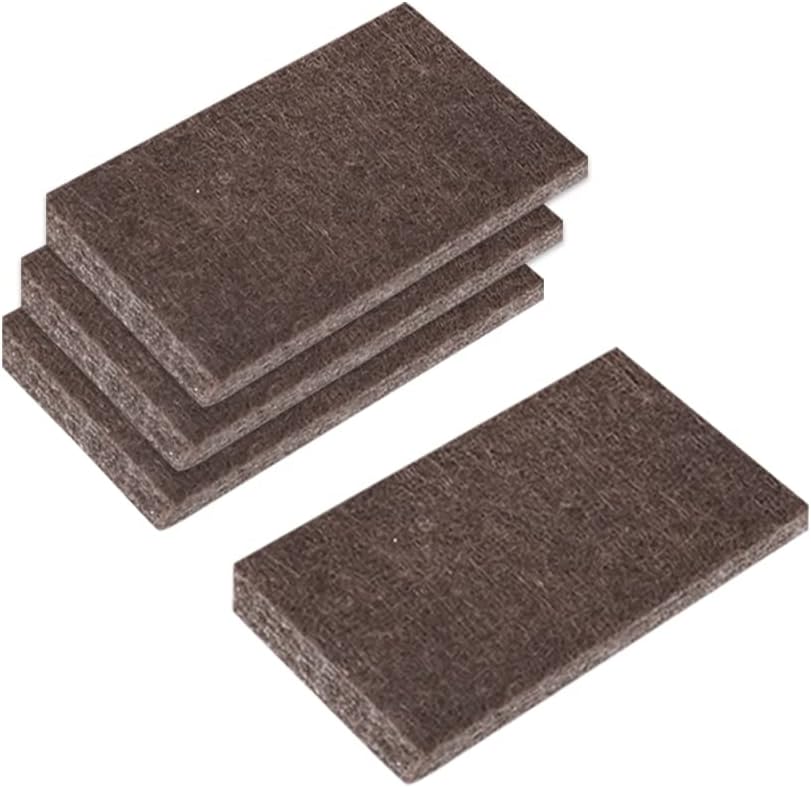 uxcell Felt Furniture Pads, 1.5-inch x 1-inch Self Adhesive Cuttable Anti Scratch Square Floor Protectors for Furniture Legs Hardwood Floor, Brown 16Pcs