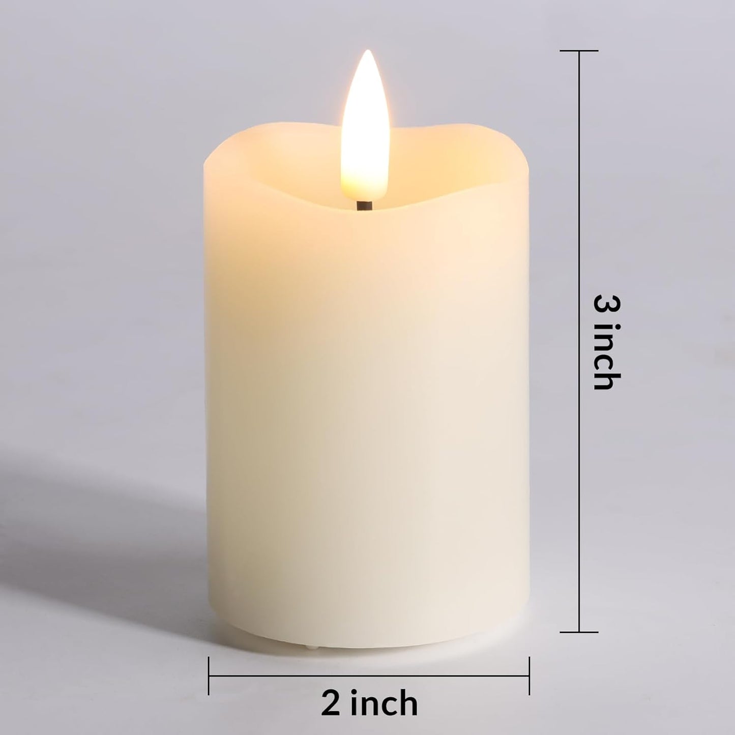 Ivory Flameless Votive Candles with Remote Batteries, Small 2x3 inch LED Wax Pillar Candles Flickering Set of 6