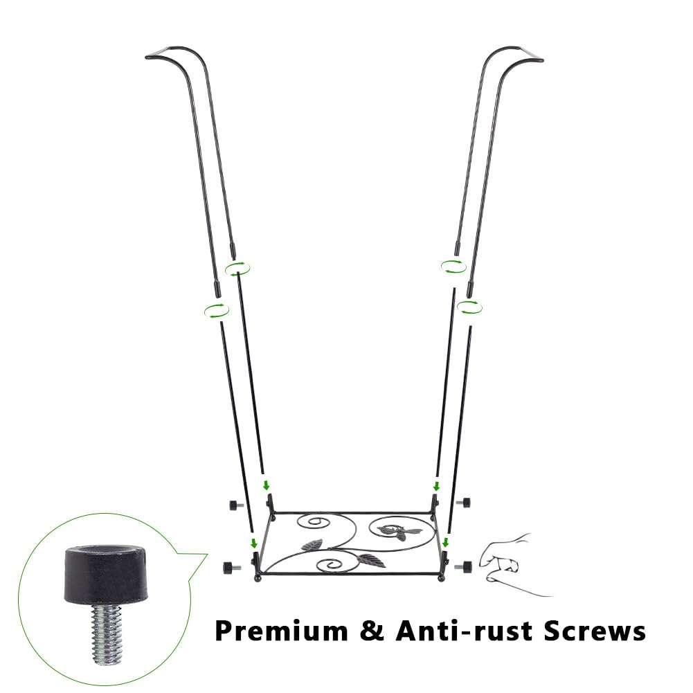 Trash Bag Holder, Garbage Bag Holder, Metal Leaf Bag Holder Stand | Portable Trash Bag Holder for 30-45 Gallon for Lawn, Yard, Camping, Outdoor, S-Shape Base