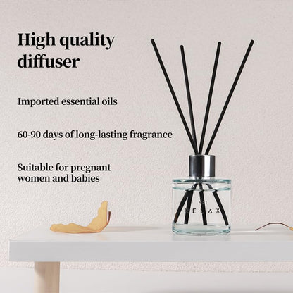 3 Pack Fragrance Reed Diffuser, 50ML Lavender Jasmine Lemongrass Aromatherapy Diffuser Set with 12 Black Fiber Sticks,Air Freshener for Bedroom Bathroom Office, 8.2X 6.6X 2.1 inch