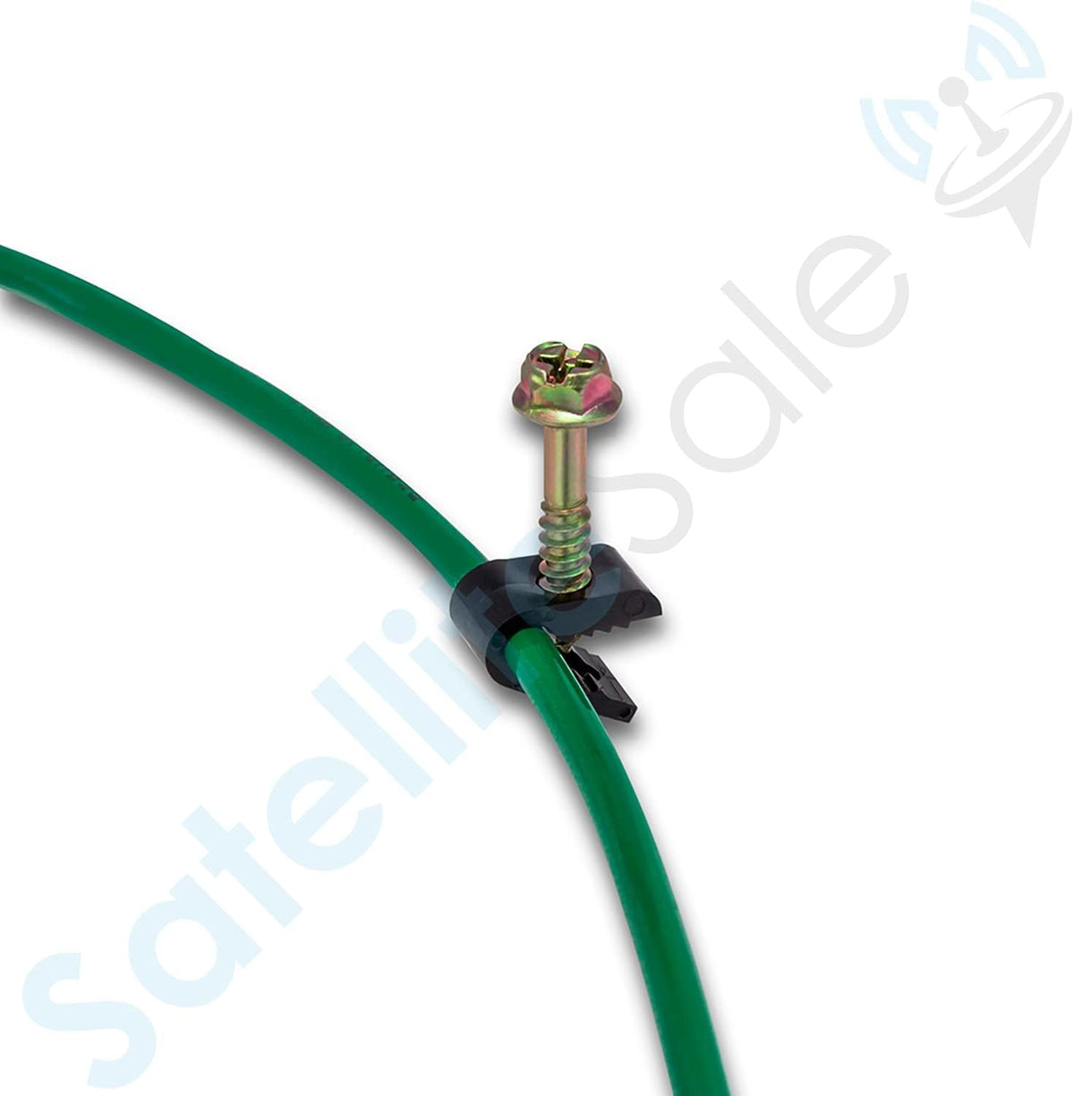 SatelliteSale Single Screw White Clips for Ethernet Internet Telephone Cable TV Wire Cable Management 100 Pcs