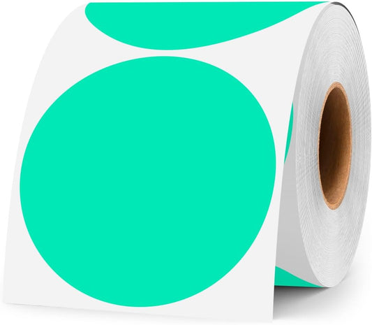3 Inch White Color Code Dot Stickers,500 PCS Round Labels Stickers in Dispenser Box for Organization, Inventory,Classroom