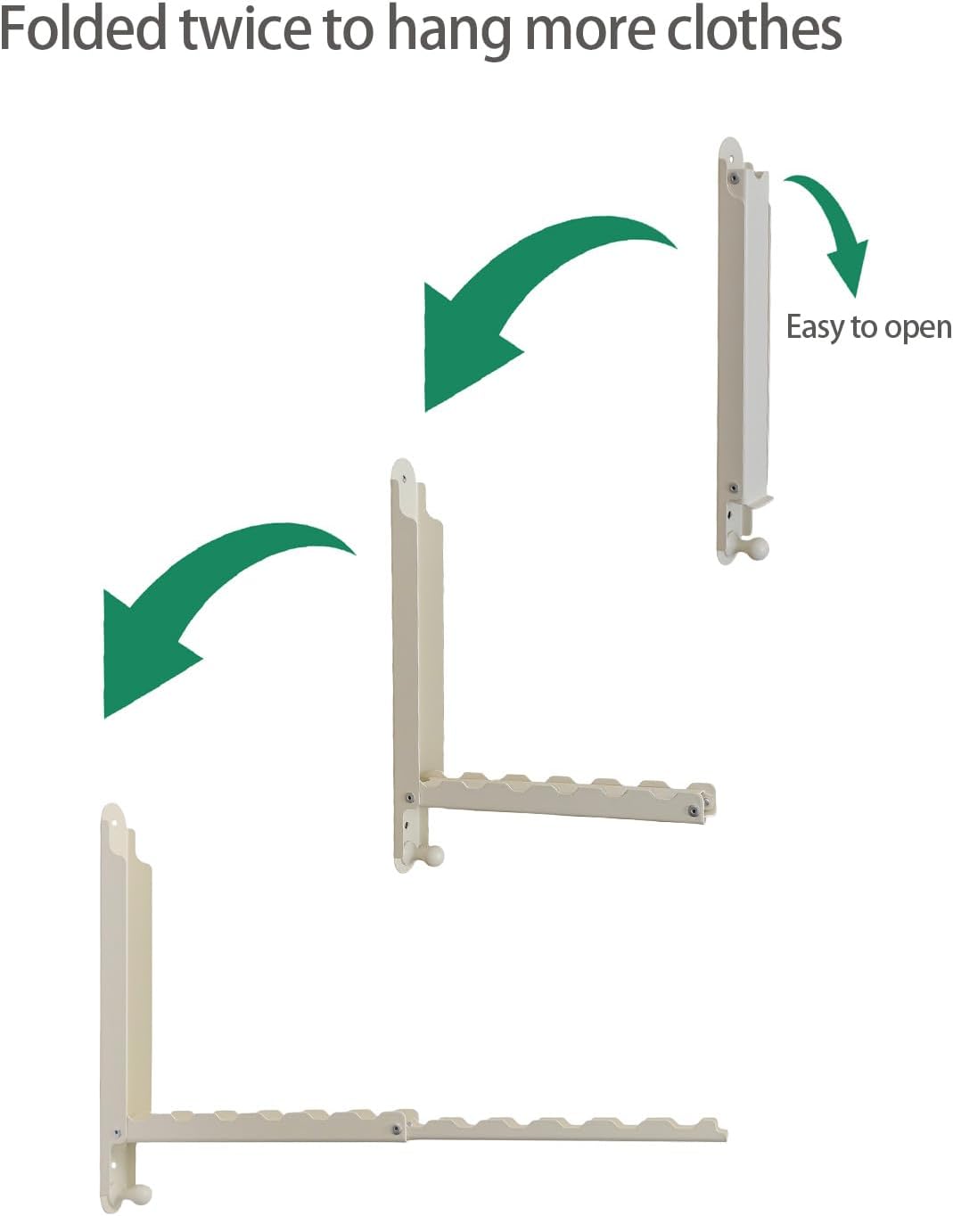 Foldable Clothes Drying Rack Heavy Duty Wall Mounted 2 Pack for Laundry | Metal Non-slip Rust-proof Clothing Rack Closet Organizer Essential for Bedroom Laundry Room