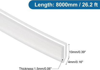 PATIKIL U Channel Edging Trim, 26Ft Sheet Metal Edge Guard Protector Rubber Edge Trim Air Sealed Seal Strip, 5/64" Slot, Fits 1/16"-5/64" Edge, 9/32" x5/128 x5/32