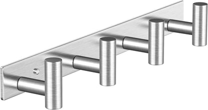 Wall Mounted Coat Rack-3 Hooks, Heavy Duty Stainless Steel Wall Hooks for Towel Coat Bag, Hat Rack Coat Hanger Coat Hooks Towel Racks for Bathroom Entryway Kitchen Office (Silver, 1 Pack)