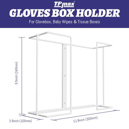 XL Gloves Box Holder,Wire Rack Dispenser for Gloves - Tissues Paper Towels Organizer - Mounting Accessories Included - Holds up to 3 Boxes - Perfect for Lab, Food Service and Home