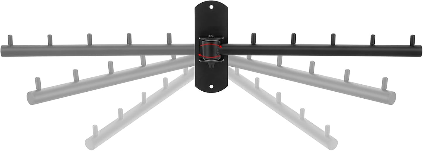 Sumnacon Clothes Rack,2Pcs Stainless Steel Clothes Hanger,Wall Mounted Clothes Rack,Wall Mounted Drying Rack with Swing Arm,Wall Clothes Hanger for Bathroom Laundry Room Closet,Black