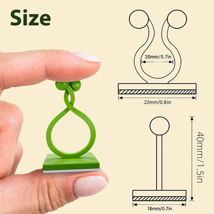 2025 New Self-Adhesive Vine Support Binding Clip Invisible Plant Fixation Hooks for Gardening,Plant Wall Clips for Climbing Plants, Wire Cable Storage Management (Green, 300PCS)