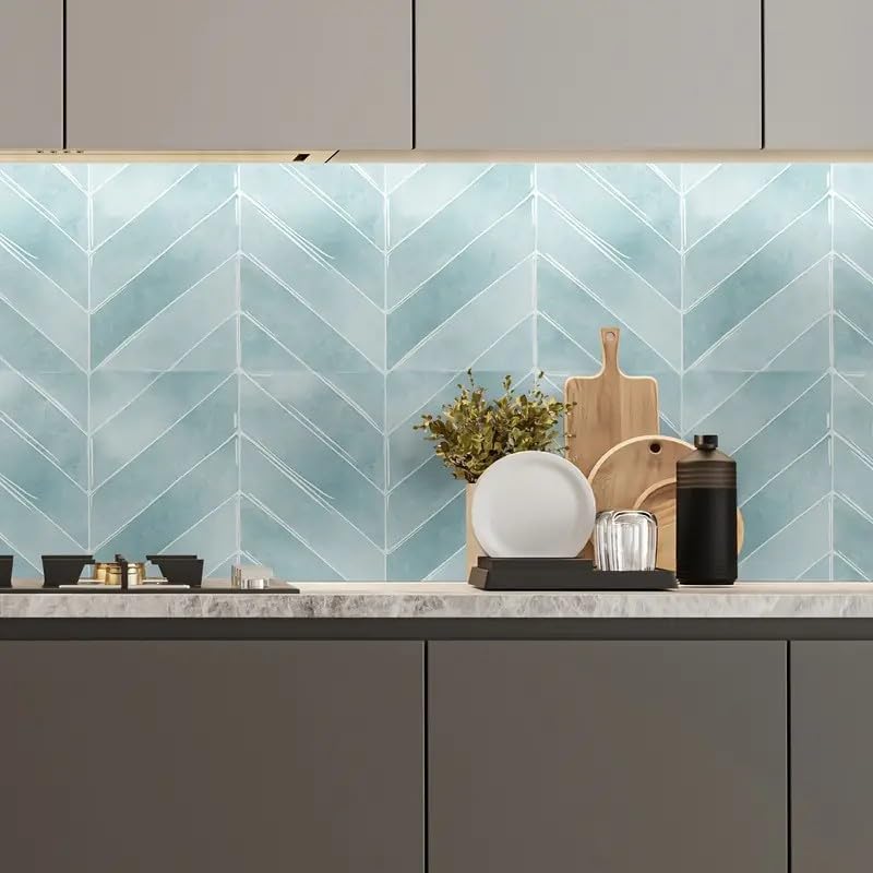 Heikki 20-Piece Kitchen Splash Guard Stickers, Peel-and-Stick Tile Splashbacks for Kitchen Islands, Bathrooms, Laundry Rooms, RVs, and Rental Spaces, 11.43 × 9 inches (Beige)